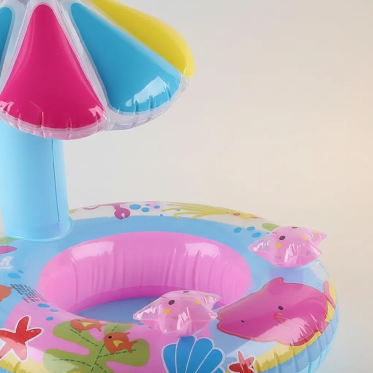 Flotador Salvavidas Para Bebé Con Techo Quitasol Piscina 4