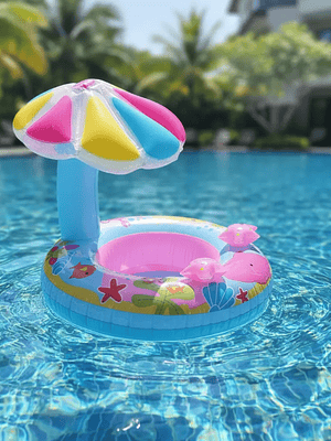 Flotador Salvavidas Para Bebé Con Techo Quitasol Piscina