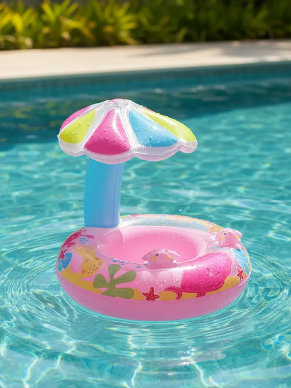 Flotador Salvavidas Para Bebé Con Techo Quitasol Piscina 7