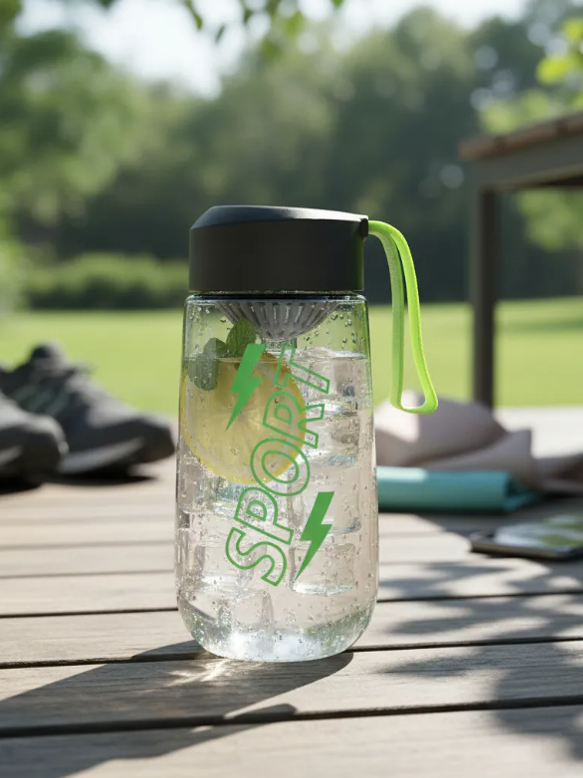 Botella deportiva 580ml con infusor y tapa Sport 4