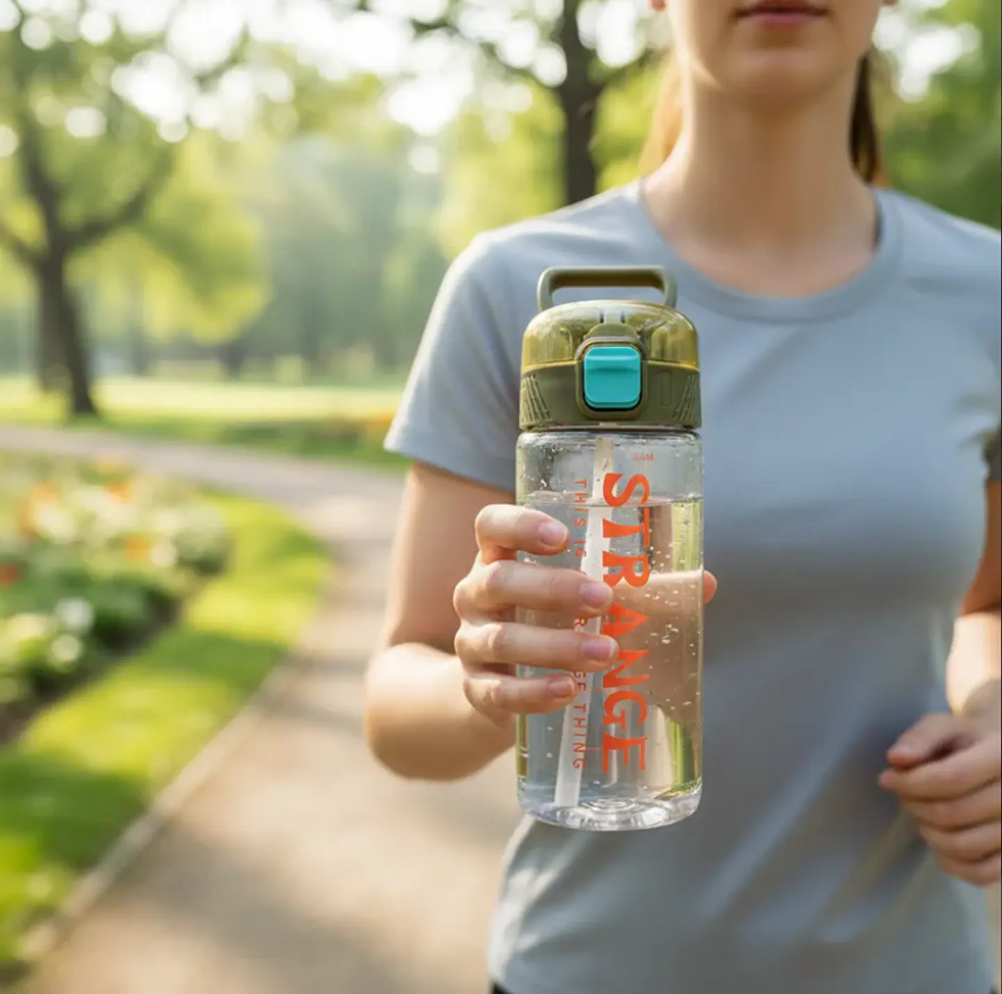 Botella De Agua Diseño Strange Con Bombilla Y Tapa De Seguridad 3