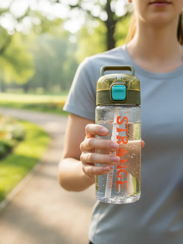 Botella De Agua Diseño Strange Con Bombilla Y Tapa De Seguridad 3