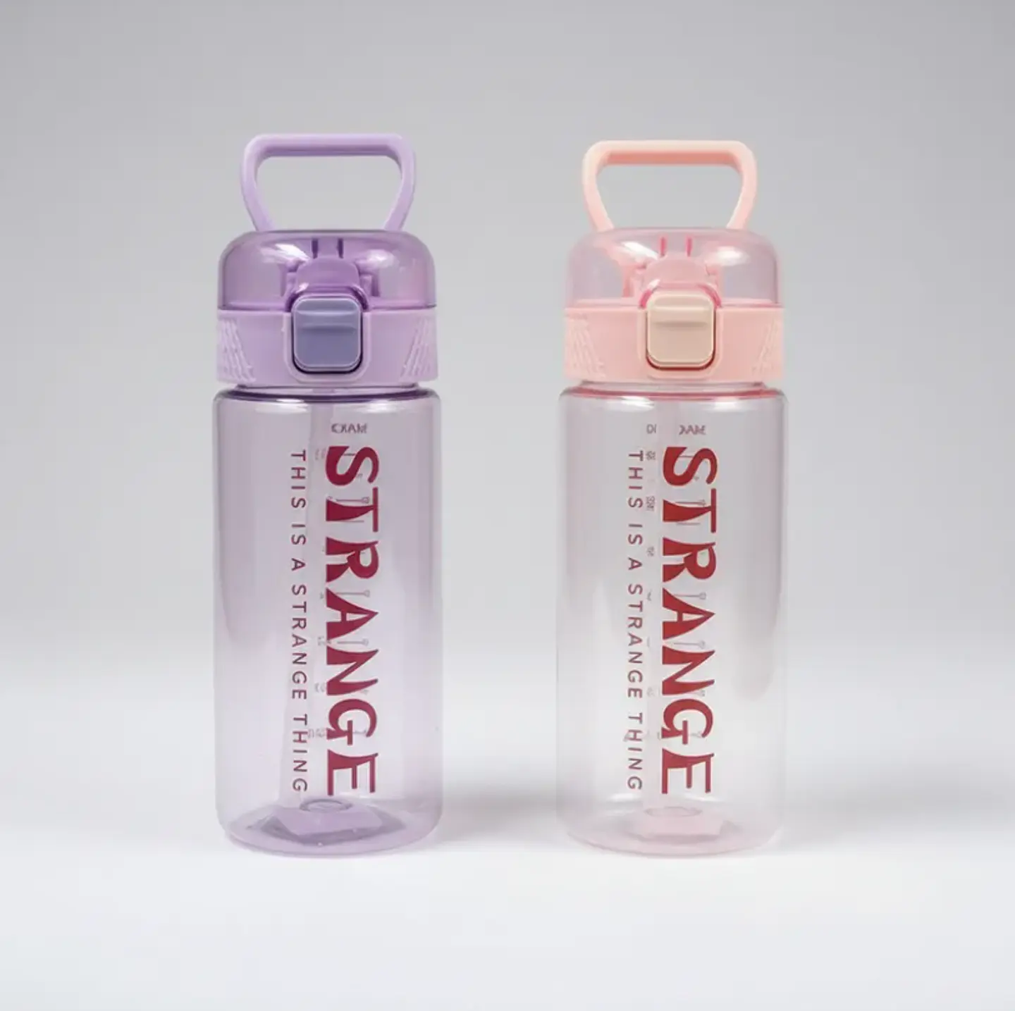 Botella De Agua Diseño Strange Con Bombilla Y Tapa De Seguridad 4