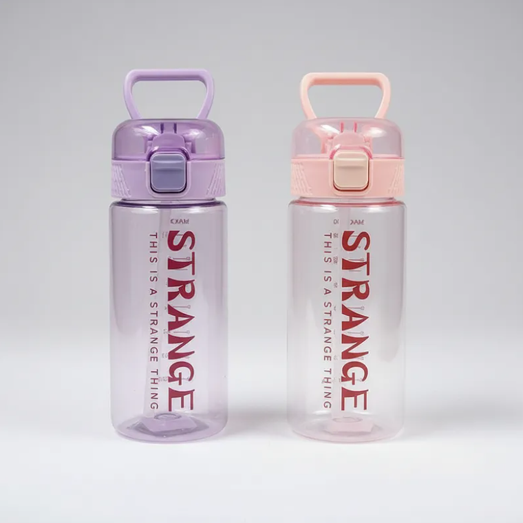 Botella De Agua Diseño Strange Con Bombilla Y Tapa De Seguridad 4