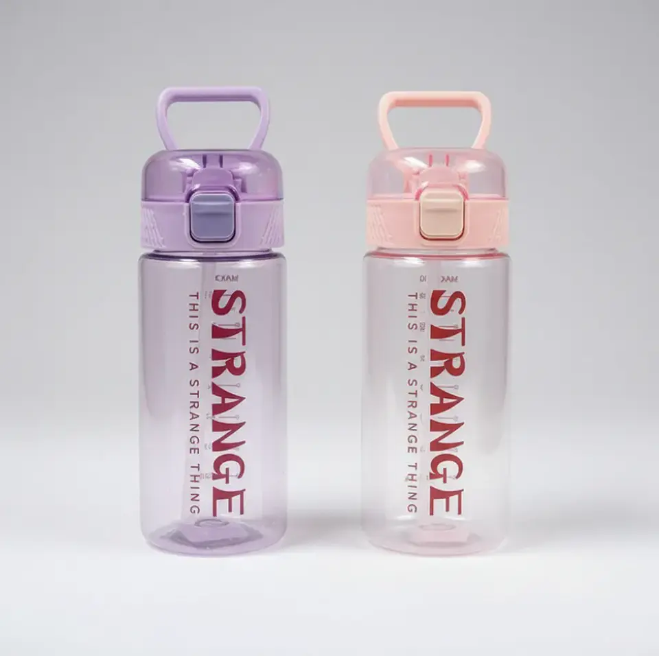 Botella De Agua Diseño Strange Con Bombilla Y Tapa De Seguridad 4