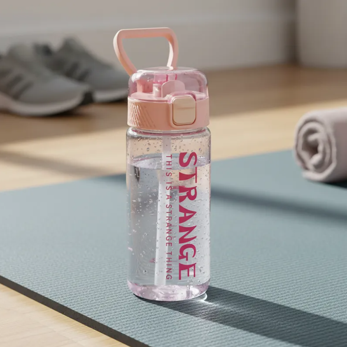 Botella De Agua Diseño Strange Con Bombilla Y Tapa De Seguridad 5