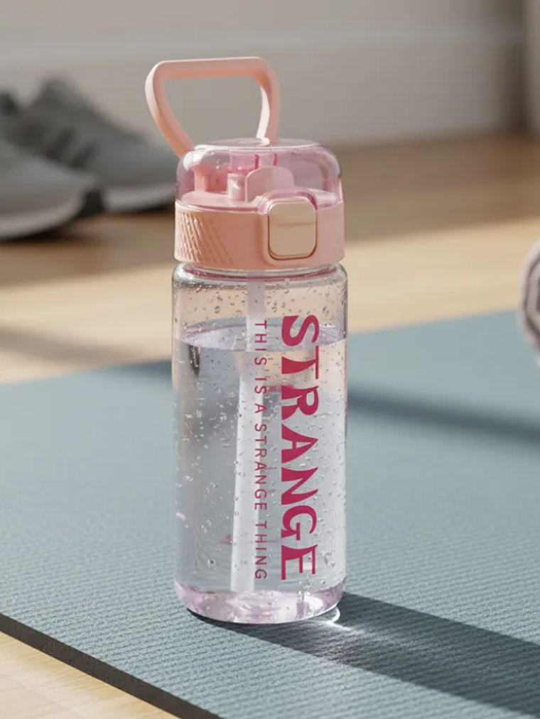 Botella De Agua Diseño Strange Con Bombilla Y Tapa De Seguridad 5