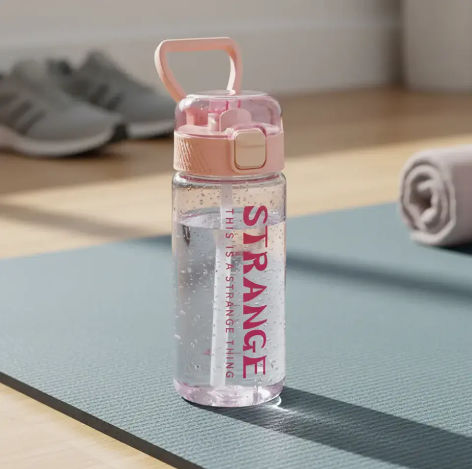 Botella De Agua Diseño Strange Con Bombilla Y Tapa De Seguridad 5