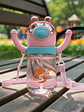 Botella De Agua Infantil Con Bombilla Y Correa Diseño Oso - Miniatura 6