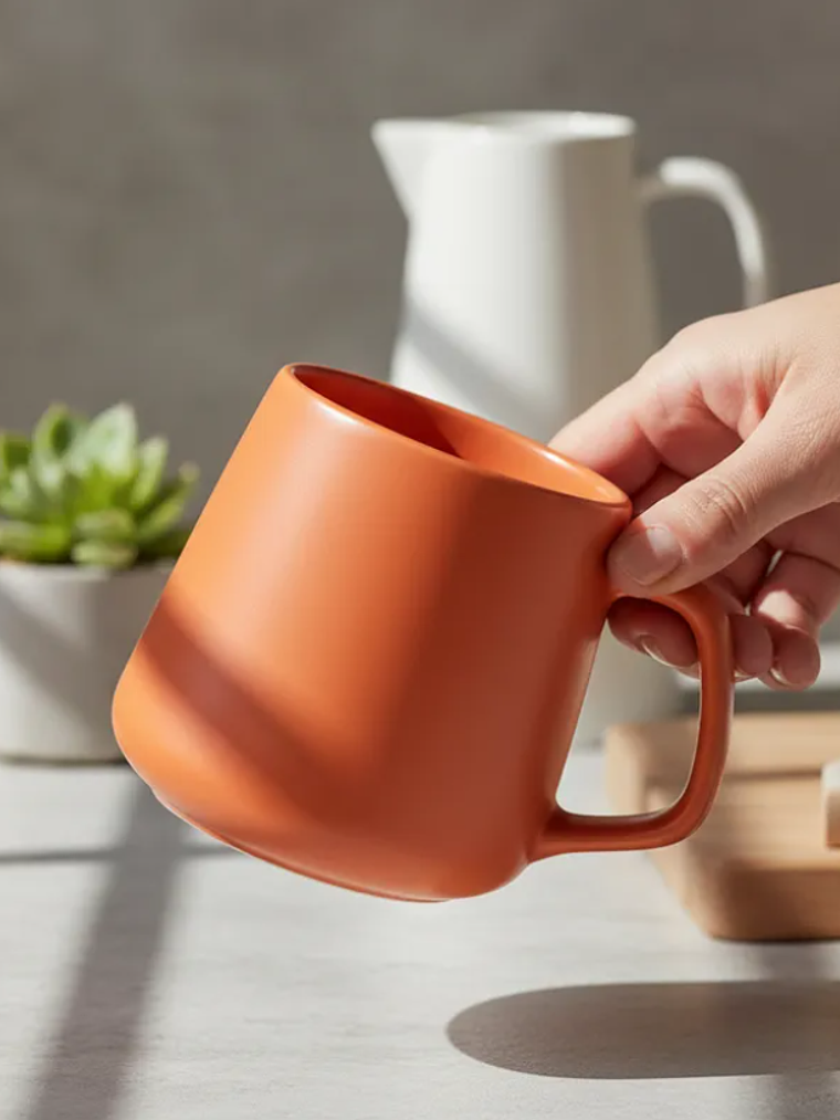 Tazón De Cerámica Mate Estilo Nórdico Para Café Y Té  3
