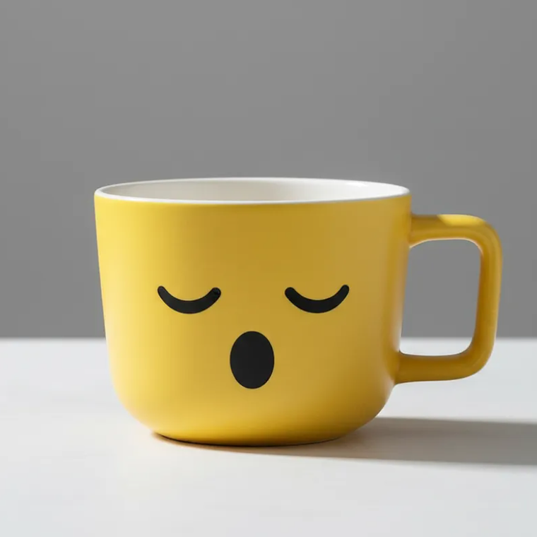 Tazón cerámica emoji carita kawaii amarillo  1
