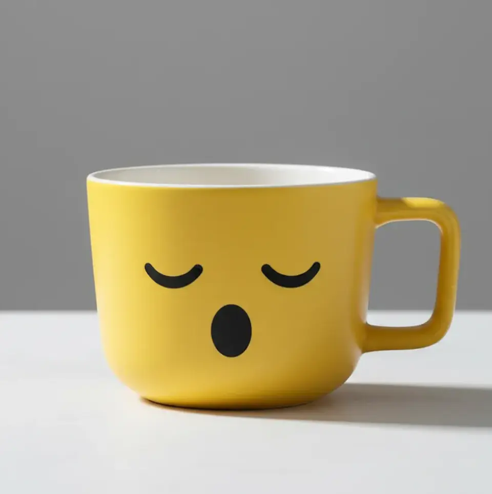 Tazón cerámica emoji carita kawaii amarillo  1