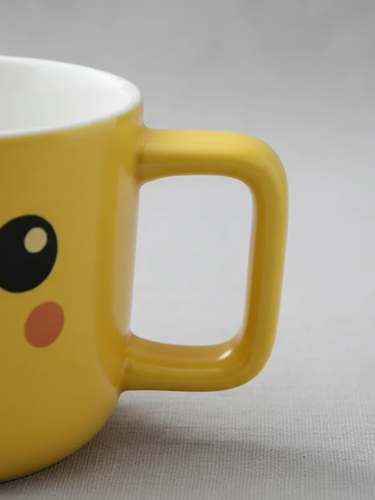 Tazón cerámica emoji carita kawaii amarillo  2