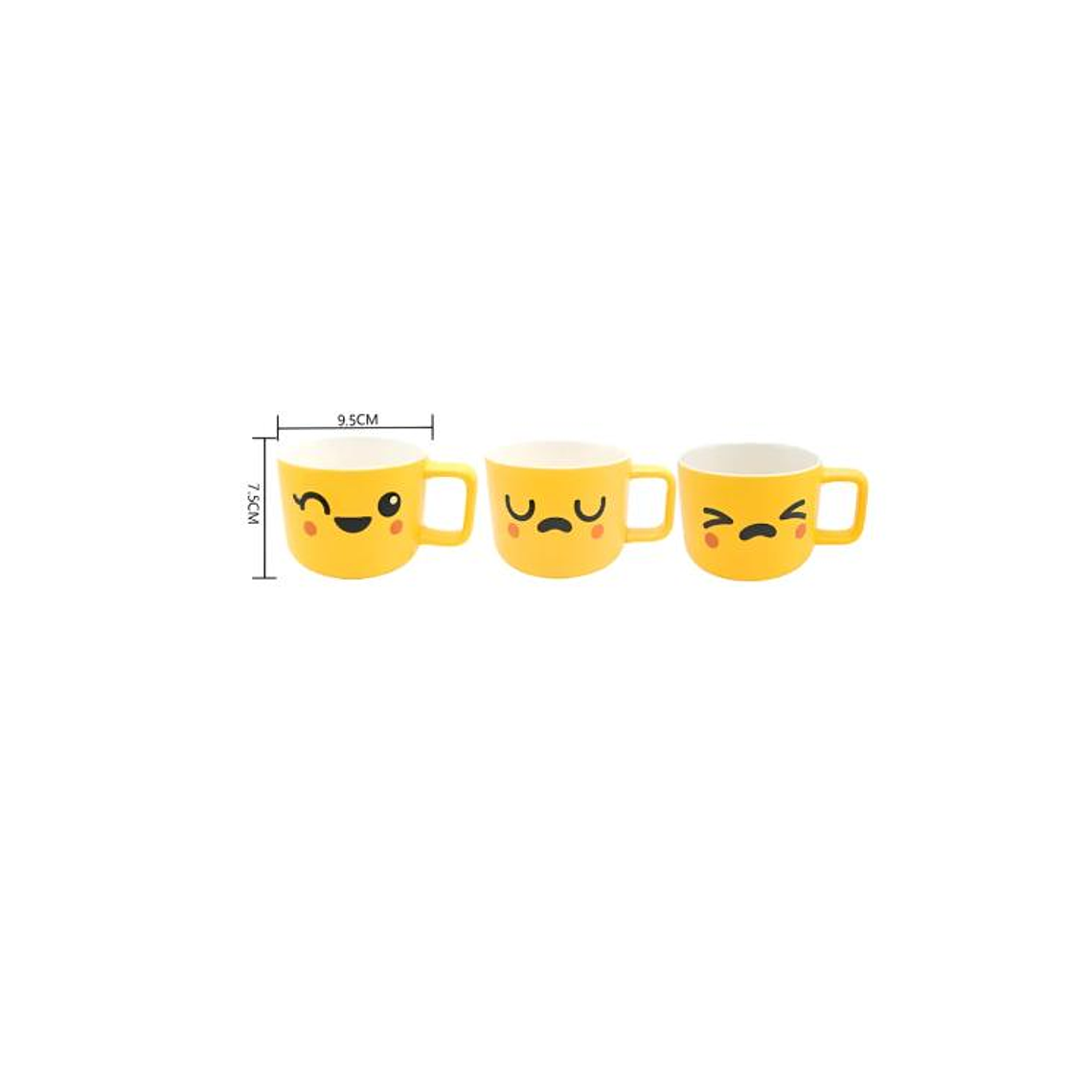 Tazón cerámica emoji carita kawaii amarillo  6