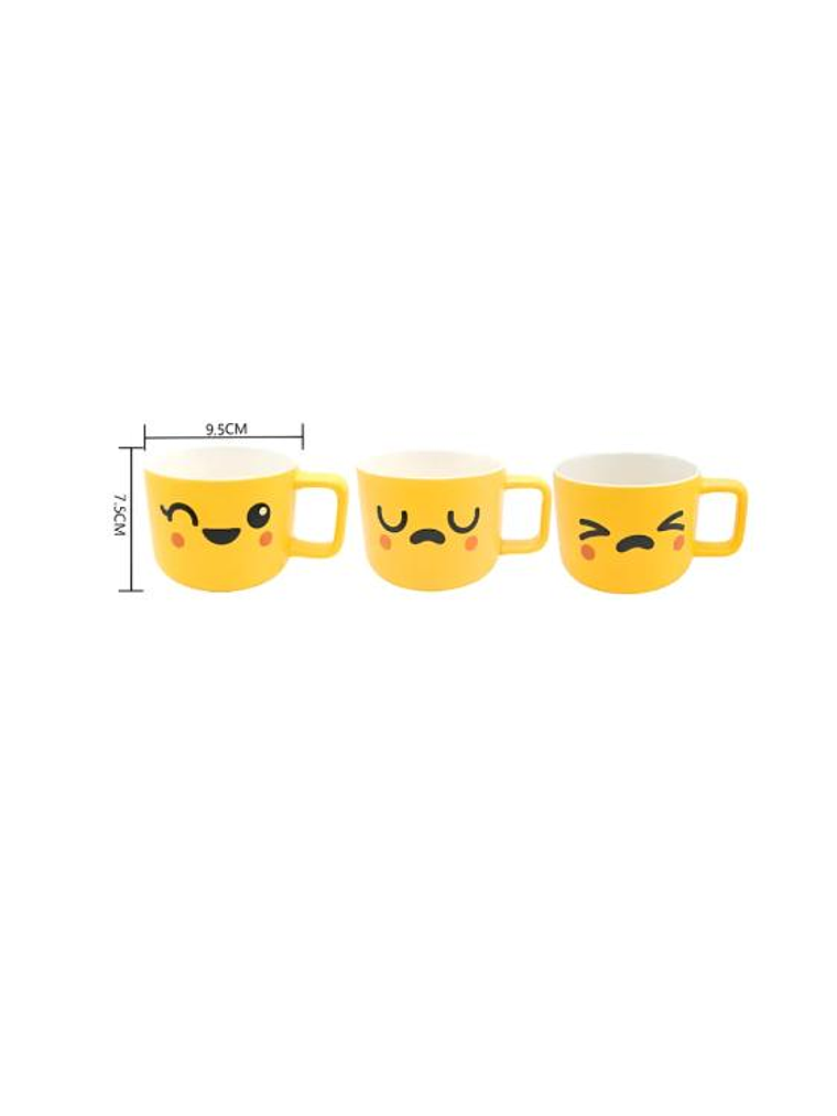 Tazón cerámica emoji carita kawaii amarillo  6