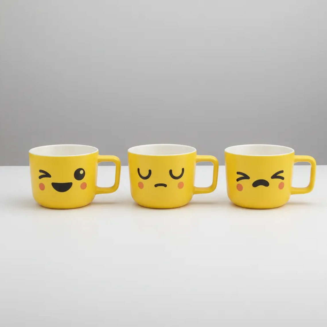 Tazón cerámica emoji carita kawaii amarillo  7