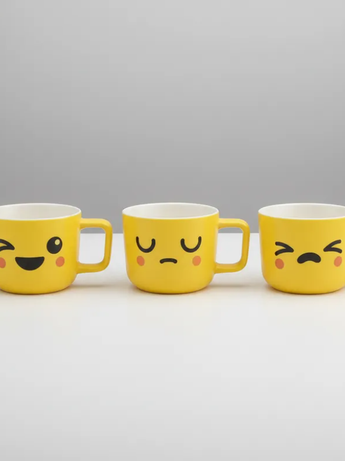 Tazón cerámica emoji carita kawaii amarillo  7