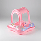 Flotador Para Bebé Con Techo Quitasol Inflable Piscina Rosa - Miniatura 1