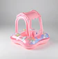 Flotador Para Bebé Con Techo Quitasol Inflable Piscina Rosa - Miniatura 1