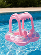 Flotador Para Bebé Con Techo Quitasol Inflable Piscina Rosa - Miniatura 4