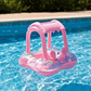 Flotador Para Bebé Con Techo Quitasol Inflable Piscina Rosa - Miniatura 4