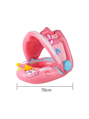 Flotador Inflable Bebé con Toldo y Pistola de Agua 70cm