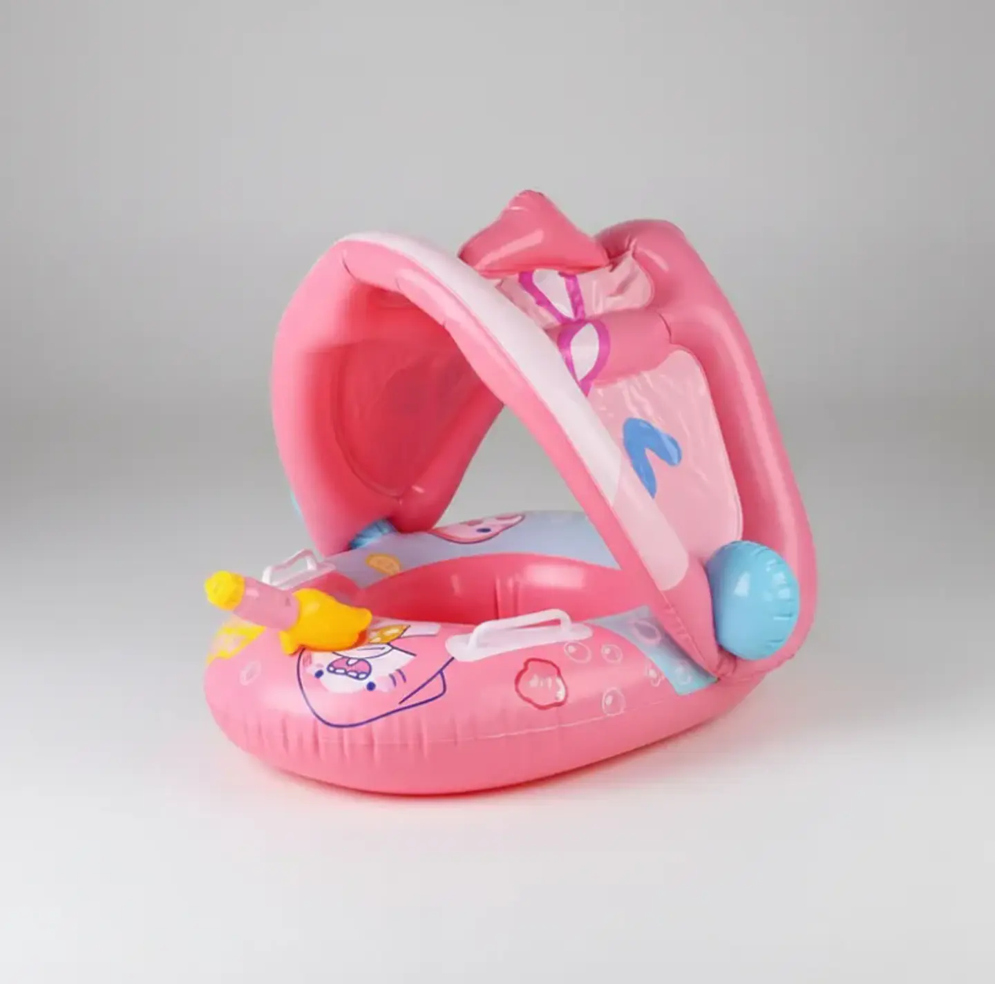 Flotador Inflable Bebé con Toldo y Pistola de Agua 70cm 3