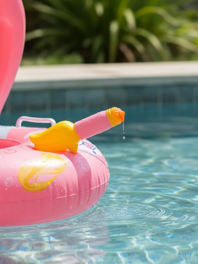 Flotador Inflable Bebé con Toldo y Pistola de Agua 70cm 4