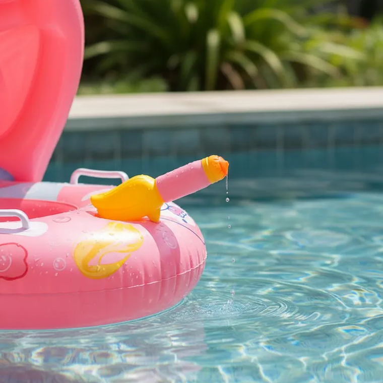 Flotador Inflable Bebé con Toldo y Pistola de Agua 70cm 4