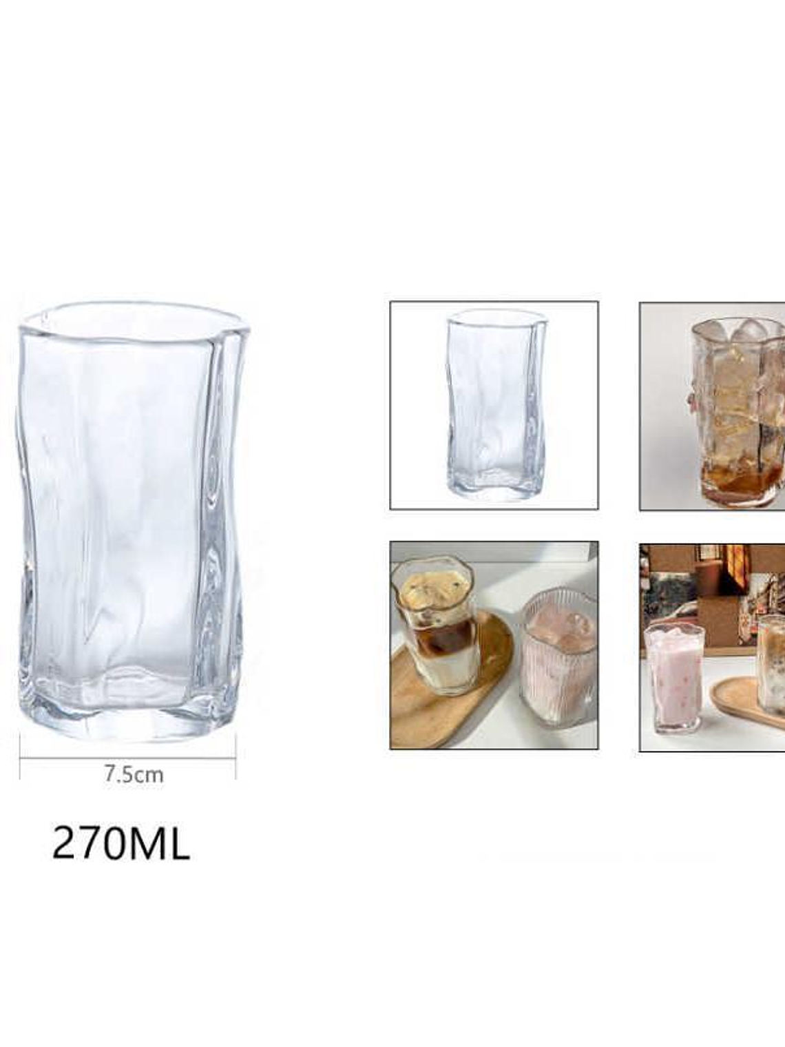 set vaso de vidrio de 270ml 6pcs 2