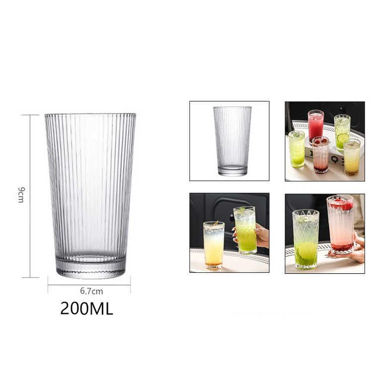 set vasos de vidrios de 200ml 6pcs 2