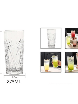 set vasos de vidrios de 275ml 6pcs