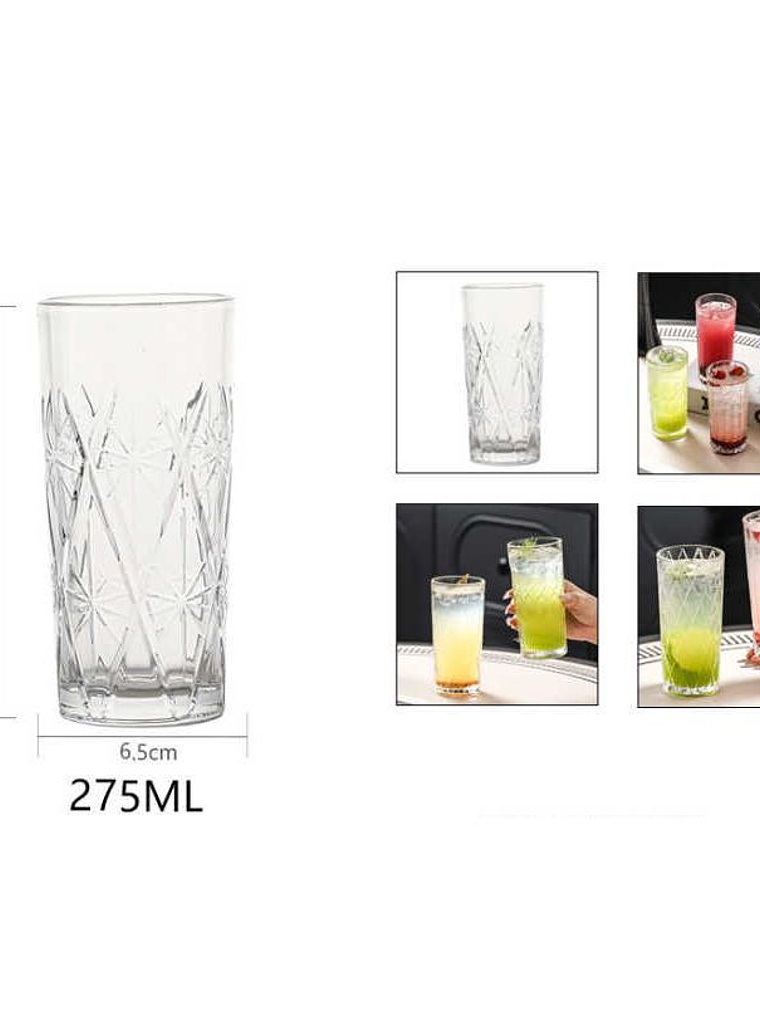 set vasos de vidrios de 275ml 6pcs 2