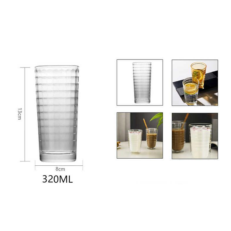set vasos de vidrios de 320ml 6pcs 2