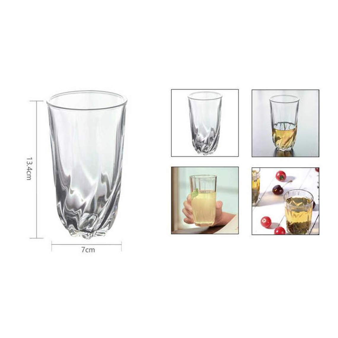 set vasos de vidrios de 320ml 6pcs 2