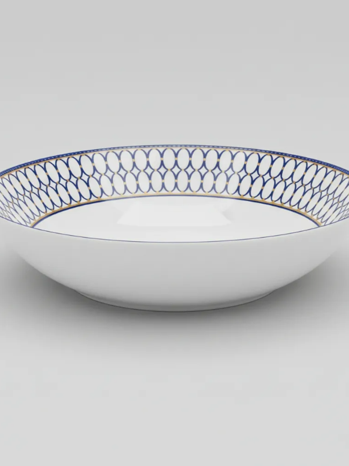 Plato Hondo Cerámica 20cm Diseño Azul Dorado Vajilla 2