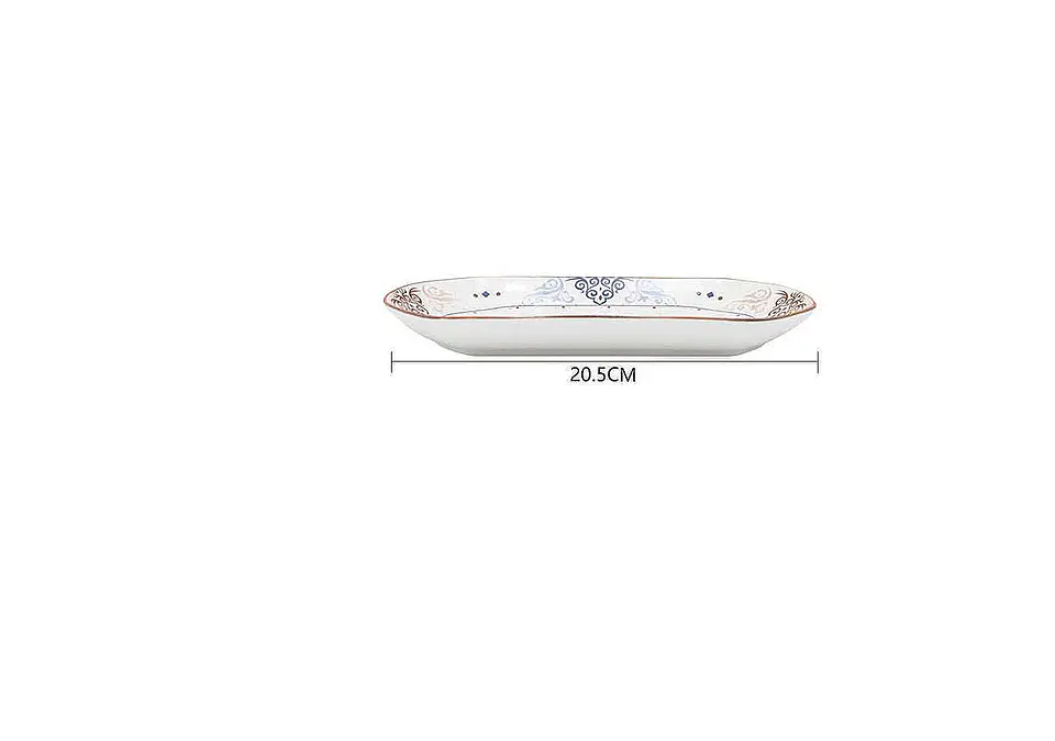 Fuente de cerámica rectangular 20.5 cm diseño bohemio 5