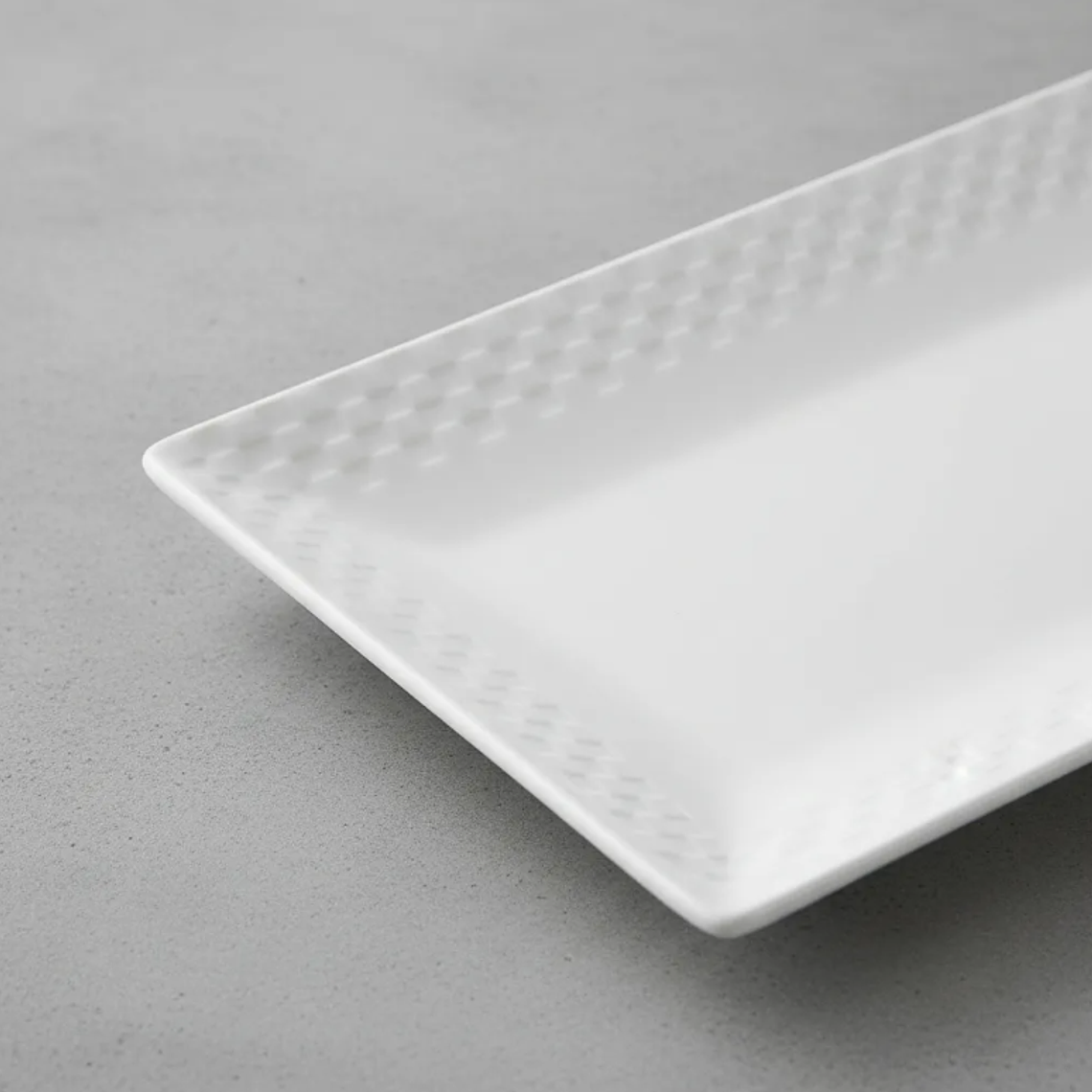 Plato fuente rectangular cerámica blanca 30x16 cm 3