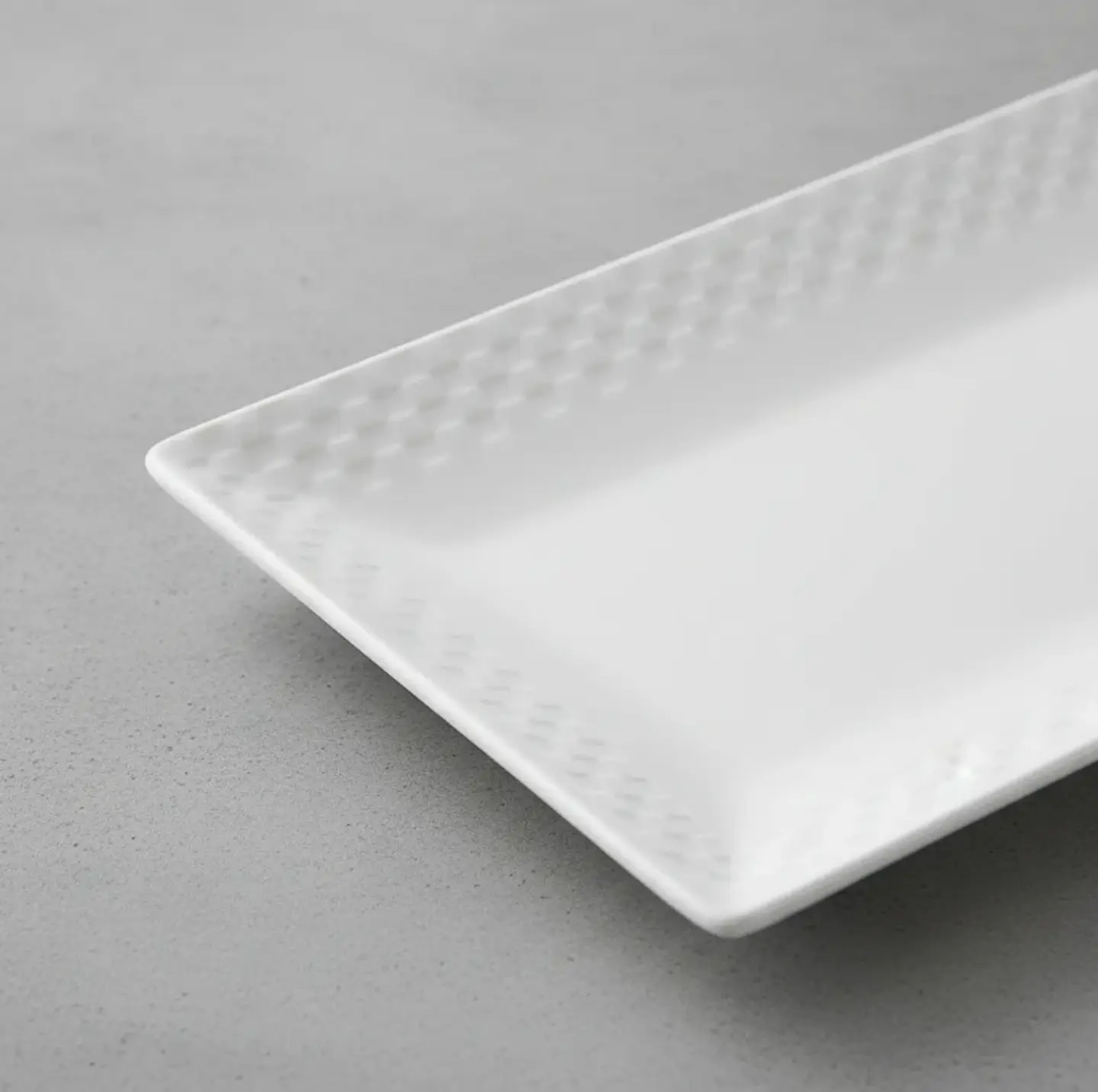 Plato fuente rectangular cerámica blanca 30x16 cm 3