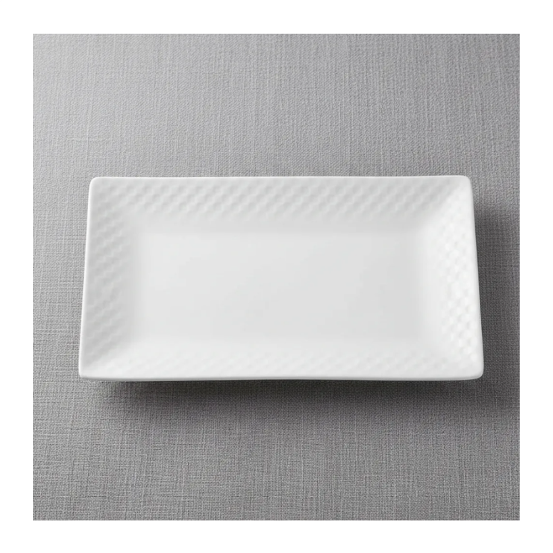 Plato fuente rectangular cerámica blanca 30x16 cm 6