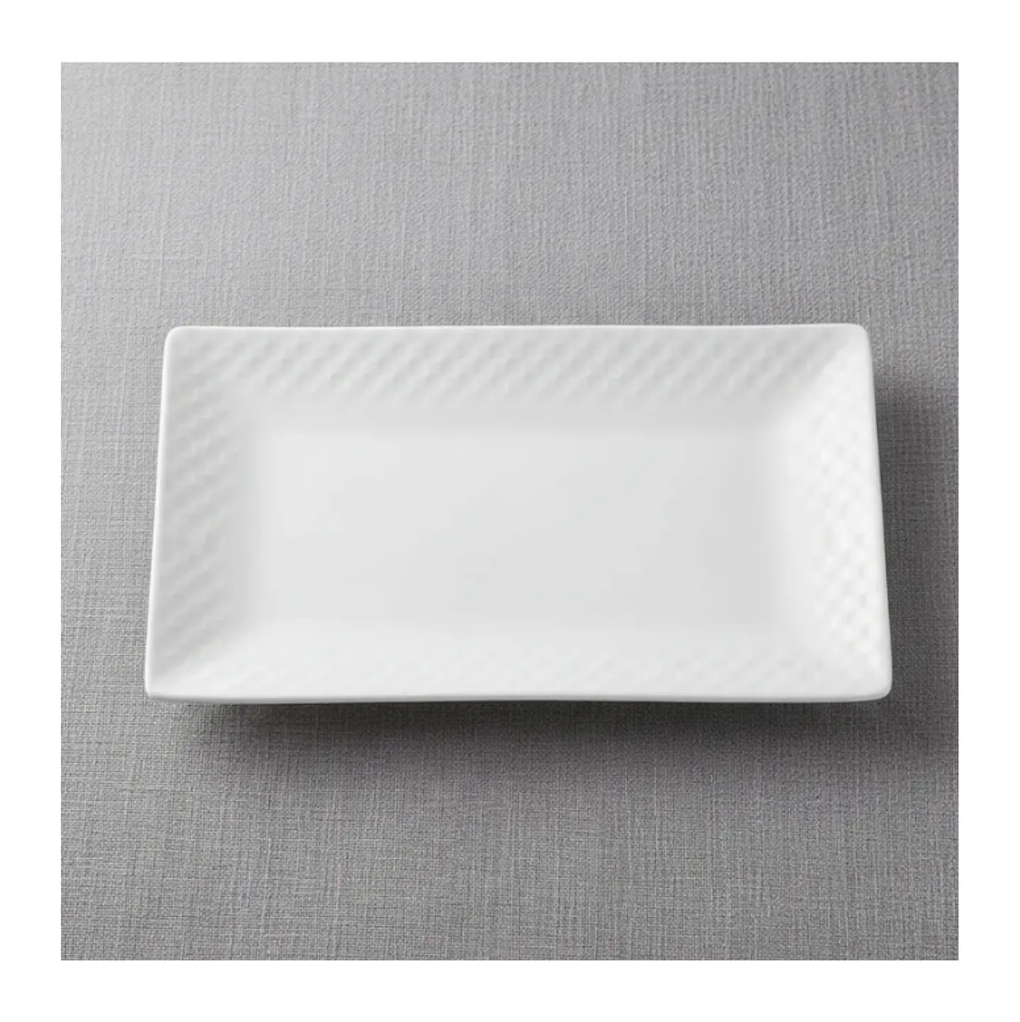 Plato fuente rectangular cerámica blanca 30x16 cm 6