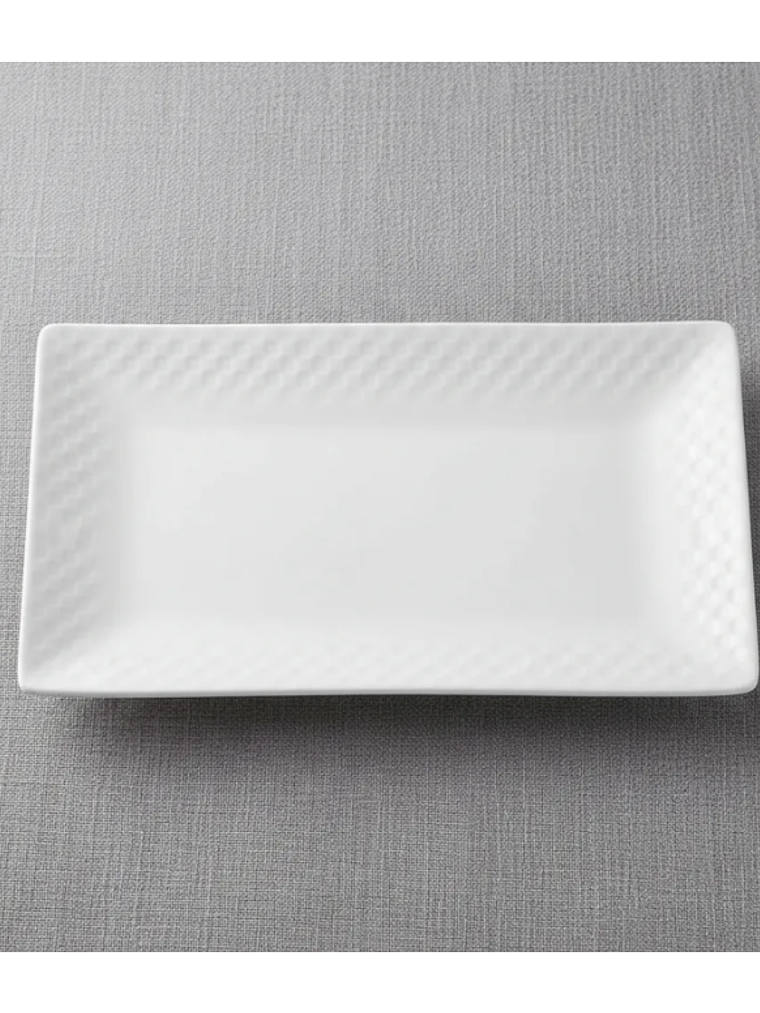Plato fuente rectangular cerámica blanca 30x16 cm 6