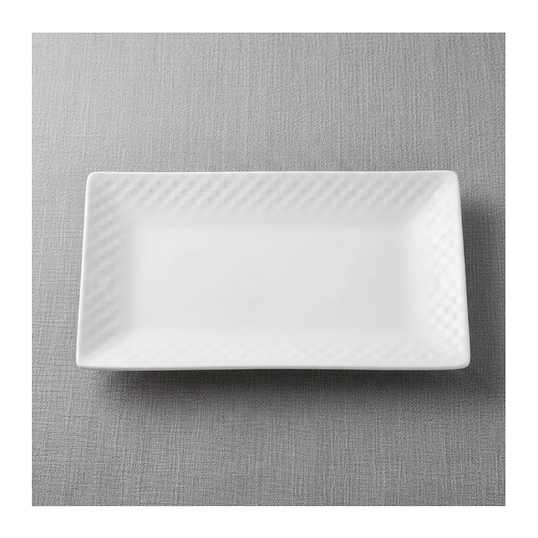 Plato fuente rectangular cerámica blanca 30x16 cm 6