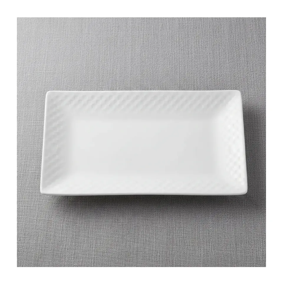Plato fuente rectangular cerámica blanca 30x16 cm 6