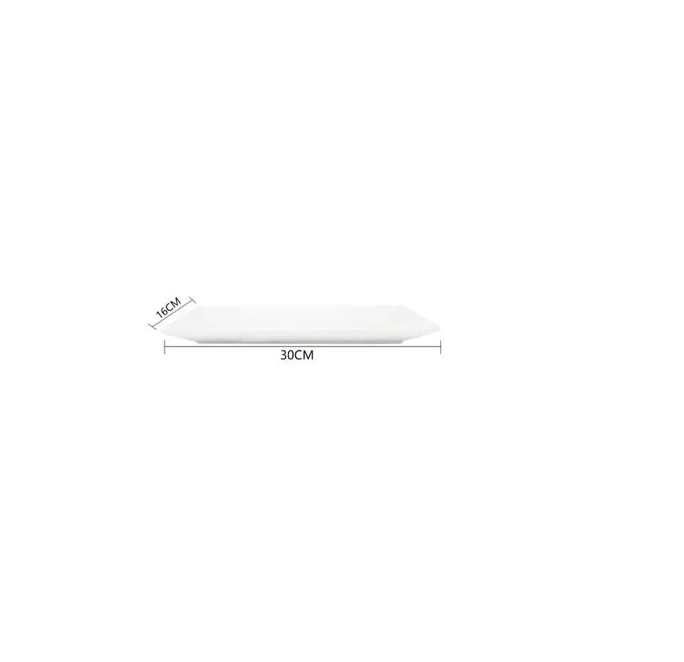 Plato fuente rectangular cerámica blanca 30x16 cm 7