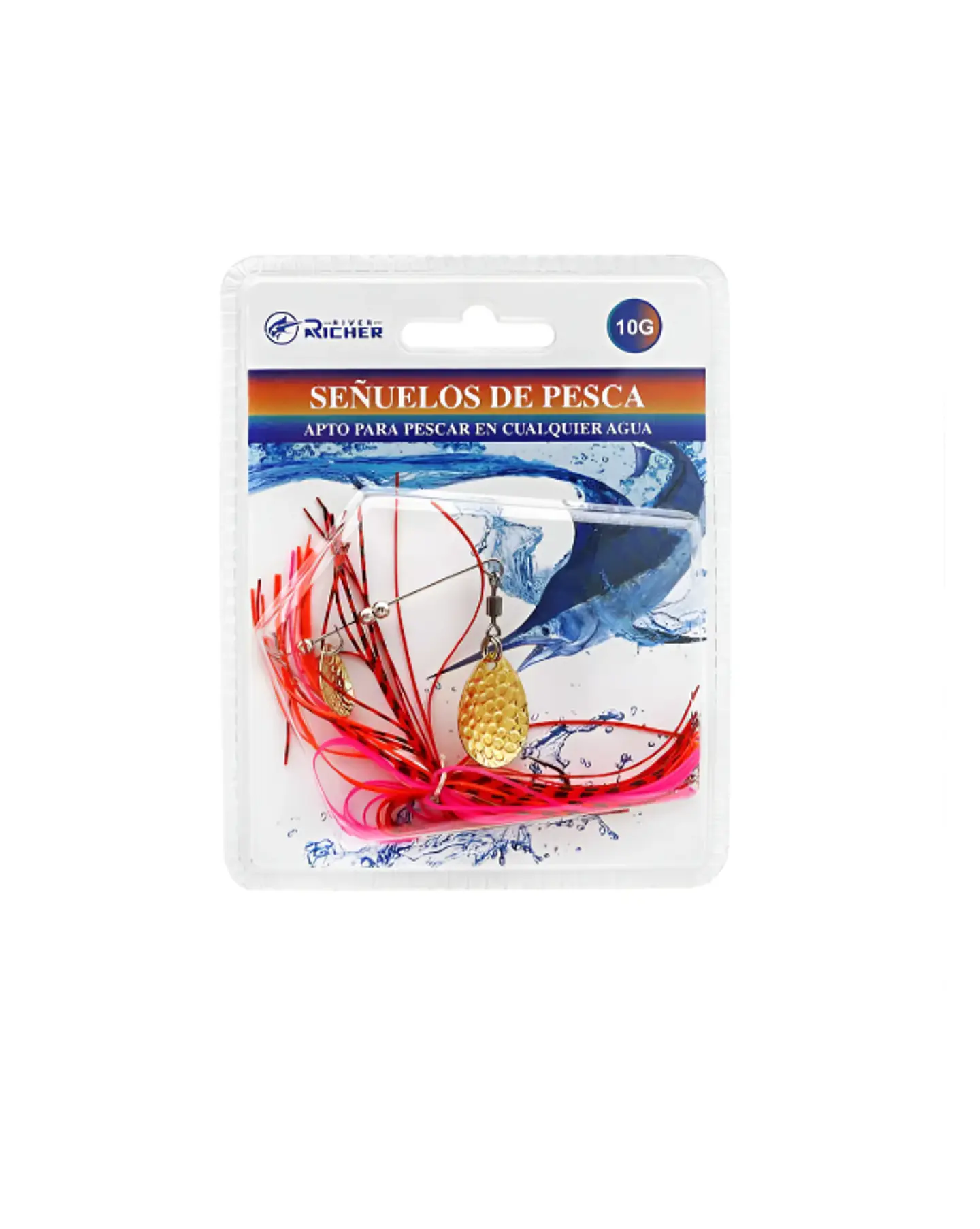Señuelo Spinnerbait Doble Hoja 78mm Varios Colores 5