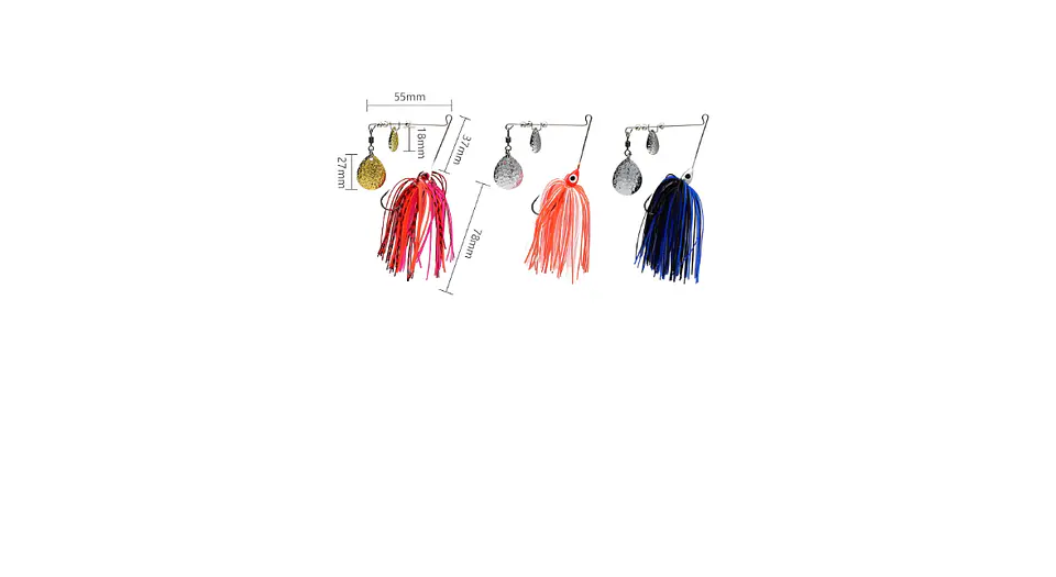 Señuelo Spinnerbait Doble Hoja 78mm Varios Colores 2