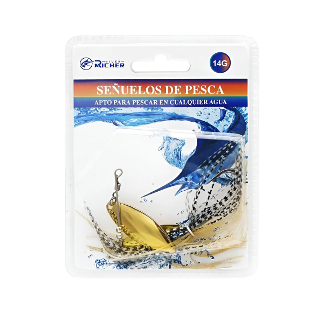 Señuelo Spinnerbait Doble Hoja Para Pesca 80mm Varios Colores 2