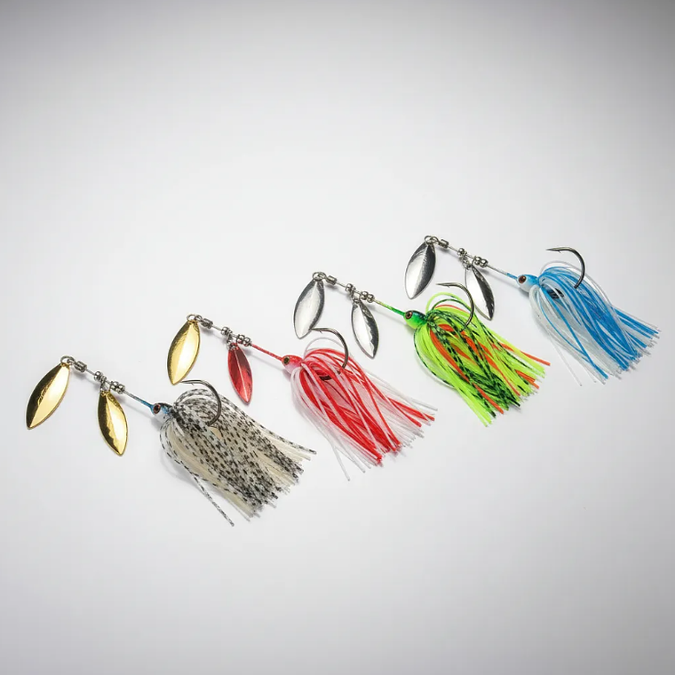 Señuelo Spinnerbait Doble Hoja Para Pesca 80mm Varios Colores 1