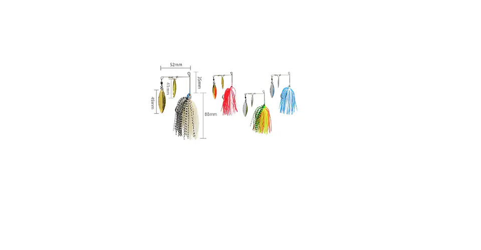Señuelo Spinnerbait Doble Hoja Para Pesca 80mm Varios Colores 6